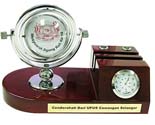 EC0183-Desktop Globe Clock with Thermometer & Name Card & Pen Ho
